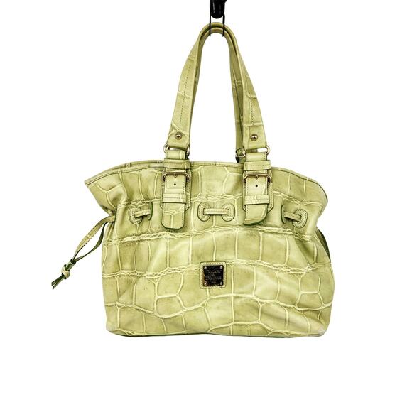 Dooney & Bourke Crocodile Green Leather Tote - Picture 1 of 13